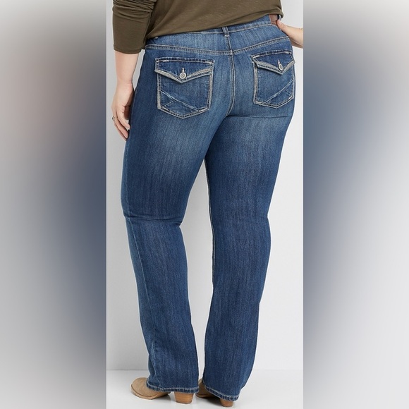 Maurices women’s blue jeans slim boot mid rise denim flex size 22w NWT - Picture 3 of 16